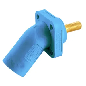 HUBBELL WIRING DEVICE-KELLEMS HBLMRASBL Single Pole Connector, Angle, Thread End, 300 - 400 A, Blue | BD4KDJ