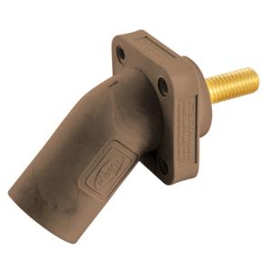 HUBBELL WIRING DEVICE-KELLEMS HBLMRASBN Single Pole Connector, Angle, Thread End, 300 - 400 A, Brown | BD3ZZF