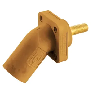 HUBBELL WIRING DEVICE-KELLEMS HBLMRASO Single Pole Connector, Angle, Thread End, 300 - 400 A, Orange | BD3XXL