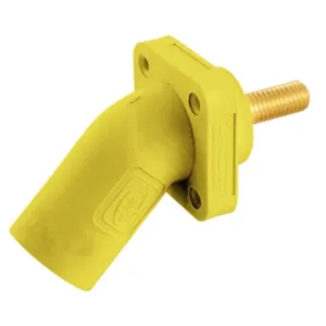 HUBBELL WIRING DEVICE-KELLEMS HBLMRASY Single Pole Connector, Angle, Thread End, 300 - 400 A, Yellow | BD3QWA