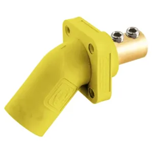 HUBBELL WIRING DEVICE-KELLEMS HBLMRAY Single Pole Connector, Angle, Double Set Screw End, 300 - 400 A, Yellow | BD4KDK