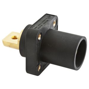 HUBBELL WIRING DEVICE-KELLEMS HBLMRBBK Single Pole Connector, Single Conductor, Male, 300 - 400 A, Black | CE6UDP