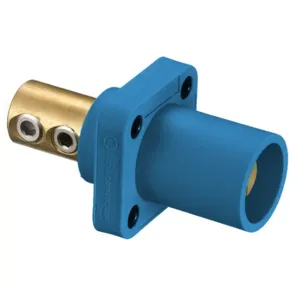 HUBBELL WIRING DEVICE-KELLEMS HBLMRBL Single Pole Connector, Single Conductor, Set Screw End, Male, 300 - 400 A, Blue | AC3XAX 2XB66