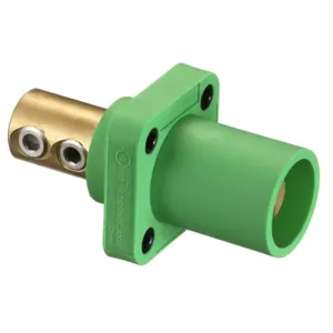 HUBBELL WIRING DEVICE-KELLEMS HBLMRGN Single Pole Connector, Single Conductor, Set Screw End, Male, 300 - 400 A, Green | AC3XAY 2XB67