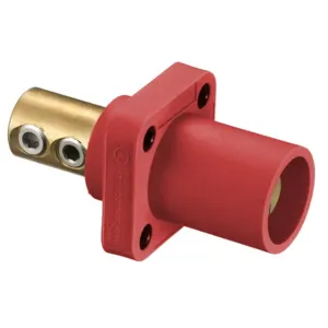 HUBBELL WIRING DEVICE-KELLEMS HBLMRR Single Pole Connector, Single Conductor, Set Screw End, Male, 300 - 400 A, Red | AC3XAZ 2XB68