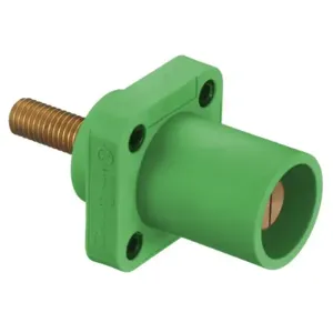 HUBBELL WIRING DEVICE-KELLEMS HBLMRSGN Single Pole Connector, Single Conductor, Thread End, Male, 300 - 400 A, Green | AC3XBC 2XB71