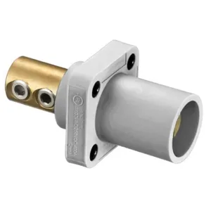 HUBBELL WIRING DEVICE-KELLEMS HBLMRW Single Pole Connector, Single Conductor, Set Screw End, Male, 300 - 400 A, White | AC3XBF 2XB74