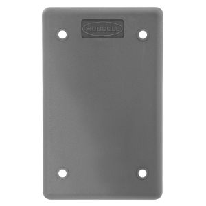 HUBBELL WIRING DEVICE-KELLEMS HBLP14FS Box Cover, 1-Gang, Blank Plate, For Portable Outlet Box, Gray | AA9JGW 1DJL4