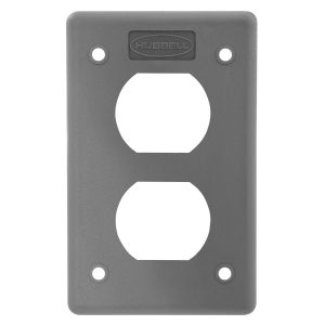 HUBBELL WIRING DEVICE-KELLEMS HBLP8FS Box Cover, 1-Gang, Duplex Opening, For Portable Outlet Box, Gray | AA9JGX 1DJL5