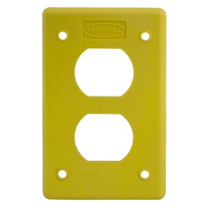 HUBBELL WIRING DEVICE-KELLEMS HBLP8FSY Box Cover, 1-Gang, Duplex Opening, For Portable Outlet Box, Yellow | AF7LKF 21XL34