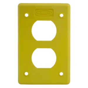 HUBBELL WIRING DEVICE-KELLEMS HBLP8FSY Box Cover, 1-Gang, Duplex Opening, For Portable Outlet Box, Yellow | AF7LKF 21XL34