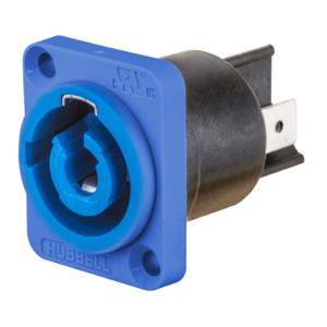 HUBBELL WIRING DEVICE-KELLEMS HBLPMIDBL Connector, 25 Amp, Power In, Divided, Panel Mount, Blue | BD3TXU