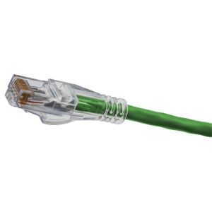 HUBBELL WIRING DEVICE-KELLEMS HC5EGN05 Patch Cord, Cat5E, Slim, Green, 5 Ft | CE6PAD