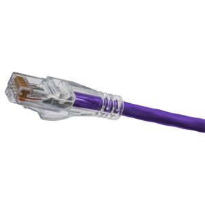 HUBBELL WIRING DEVICE-KELLEMS HC5EP03 Patch Cord, Cat 5E, Slim, 3 Ft Length, Purple | CE6PBD