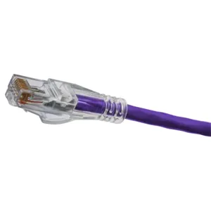 HUBBELL WIRING DEVICE-KELLEMS HC5EP03 Patch Cord, Cat 5E, Slim, 3 Ft Length, Purple | CE6PBD