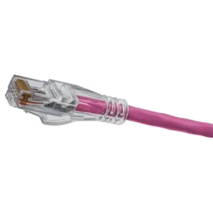 HUBBELL WIRING DEVICE-KELLEMS HC5EPK05 Patch Cord, Cat 5E, Slim, 5 Ft Length, Pink | CE6PBN