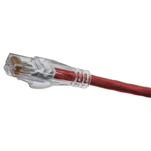 HUBBELL WIRING DEVICE-KELLEMS HC5ER03 Patch Cord, Cat5E, Slim, Red, 10 Ft | CE6PBW