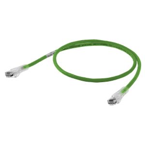HUBBELL WIRING DEVICE-KELLEMS HC6GN01 Patch Cord, Cat 6, Slim, 1 Ft Length, Green | CE6PDP