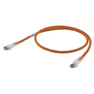 HUBBELL WIRING DEVICE-KELLEMS HC6OR01 Patch Cord, Cat 6, Slim, 1 Ft Length, Orange | CE6PEG