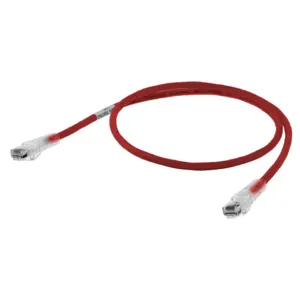 HUBBELL WIRING DEVICE-KELLEMS HC6R01 Patch Cord, Cat 6, Slim, 1 Ft Length, Red | CE6PEZ