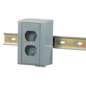 HUBBELL WIRING DEVICE-KELLEMS HIDRUBCKIT Din Rail Utility Box, 2 Port, Unloaded, Gray | CE6QZV