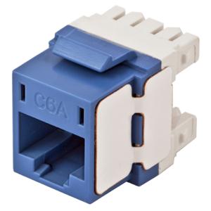 HUBBELL WIRING DEVICE-KELLEMS HJ6AB Keystone Jack, Cat 6A, Universal, Blue | CE6NUB