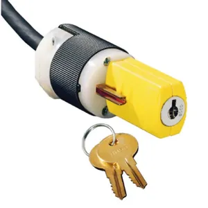 HUBBELL WIRING DEVICE-KELLEMS HKLD Lockout Device, With Key, Plug | CE6YAN