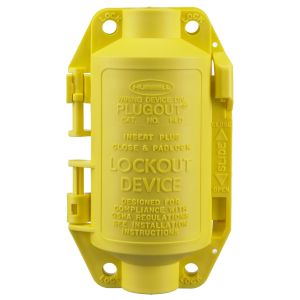 HUBBELL WIRING DEVICE-KELLEMS HLD Lockout Device For Attachable 20 And 30A Plug, Straight Body Or Angle, Yellow | AE7ZJQ 6C647