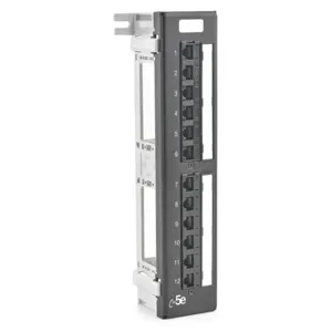 HUBBELL WIRING DEVICE-KELLEMS HP5E12 Patch Panel, Cat5E, 12 Port, Universal Wiring | BD3NPQ