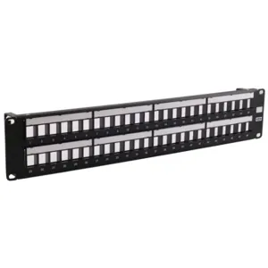 HUBBELL WIRING DEVICE-KELLEMS HPJ48 Patch Panel, Jack, Unloaded, 48 Port, 19 W X 3.50 Inch H | BD3REP