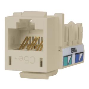 HUBBELL WIRING DEVICE-KELLEMS HXJ5EOW24 Telephone/Data Jack, Cat 5E, Office White, 24 Pk | CE6NUY