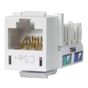 HUBBELL WIRING DEVICE-KELLEMS HXJ5EW24 Telephone/Data Jack, Cat 5E, White, 24 Pk | CE6NVD