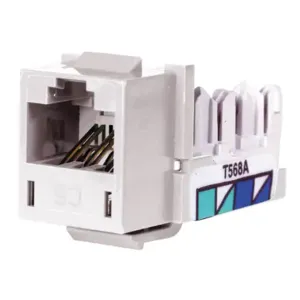 HUBBELL WIRING DEVICE-KELLEMS HXJ6W24 Telephone/Data Jack, Cat 6, White, 24 Pk | CE6NWC