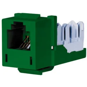 HUBBELL WIRING DEVICE-KELLEMS HXJUGN Telephone/Data Jack, Usoc 6-Position, Green | CE6NWJ