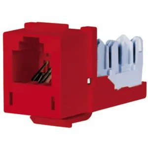 HUBBELL WIRING DEVICE-KELLEMS HXJUR Telephone/Data Jack, Usoc 6-Position, Red | CE6NWN