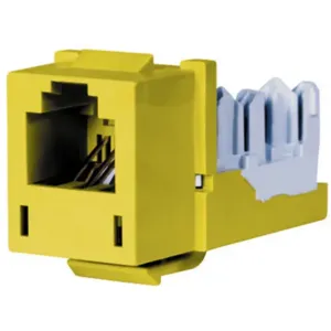 HUBBELL WIRING DEVICE-KELLEMS HXJUY Telephone/Data Jack, Usoc 6-Position, Yellow | CE6NWQ