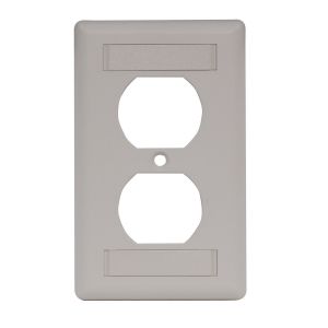 HUBBELL WIRING DEVICE-KELLEMS IFP18OW Wallplate, Ifp Duplex Cover Plate With Label Field, Single-Gang, Office White | CE6PQB