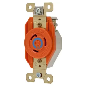 HUBBELL WIRING DEVICE-KELLEMS IG2320 Single Flush Receptacle, 20A, 250VAC, 2 Pole, 3 Wire Grounding, Isolated Ground | AE7ZJT 6C649