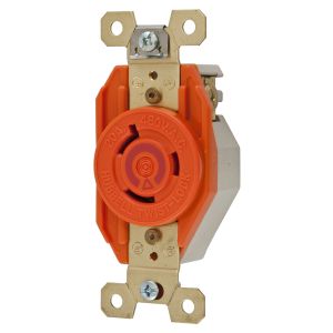HUBBELL WIRING DEVICE-KELLEMS IG2340 Single Flush Receptacle, 20A, 480VAC, 2 Pole, 3 Wire Grounding, Isolated Ground | AC3ZFQ 2XTF3
