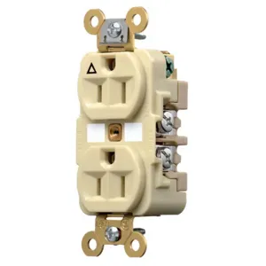 HUBBELL WIRING DEVICE-KELLEMS IG5262I Straight Receptacle, Duplex, Isolated Ground, 15A 125V, Ivory, 1 Pk | AC8QHL 3D402