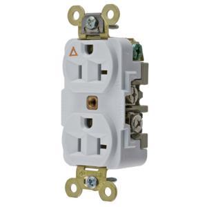 HUBBELL WIRING DEVICE-KELLEMS IG5362W Receptacle, Industrial, Standard Duplex, Flush Mount, 20A, 125V AC, White | BD4RWA 49YK95