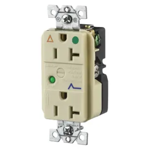 HUBBELL WIRING DEVICE-KELLEMS IG8362ISA Surge Suppression Receptacle, 20A, 125V, Ivory | AD7ARN 4D331