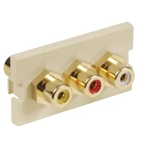 HUBBELL WIRING DEVICE-KELLEMS IM3RF1EI Av Istation Module, Three Rca, Feed Thru, 1- Unit, Electric Ivory | CE6NMA