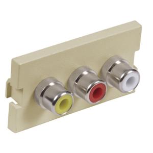 HUBBELL WIRING DEVICE-KELLEMS IM3RS1EI Av Istation Module, Three Rca, Solder Type, 1-Unit, Electric Ivory | CE6NMF