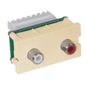 HUBBELL WIRING DEVICE-KELLEMS IMAR1101EI Av Plate, Infini Module, Stereo Jack, 110 Block, Electric Ivory | CE6NKA