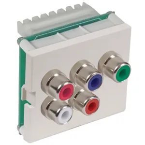 HUBBELL WIRING DEVICE-KELLEMS IMCAR11015W Av Istation Module, Five Rca Component, 110 Termination, 1.5-Unit, White | CE6NKJ