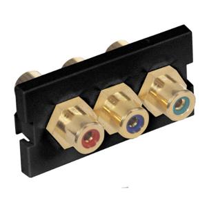 HUBBELL WIRING DEVICE-KELLEMS IMCRF1BK Av Istation Module, Rca Component, Female To Female, 1-Unit, Black | CE6NMK