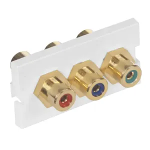 HUBBELL WIRING DEVICE-KELLEMS IMCRF1W Av Istation Module, Three Rca Component, Female To Female, 1-Unit, White | CE6NMP