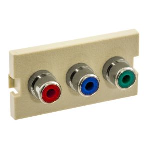 HUBBELL WIRING DEVICE-KELLEMS IMCRS1EI Av Istation Module, Rca Component, Solder Type, 1.5-Unit, Electric Ivory | CE6NMX