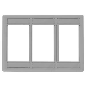 HUBBELL WIRING DEVICE-KELLEMS IMF3GY Plate Module Frame Istation, 3-Gang, 3-Unit, Gray | BD3ZDM